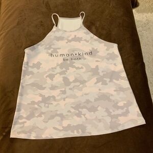 ZB + Blk Grey White M Camo Racerback Top Workout Training Gym